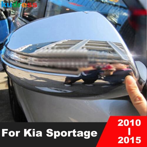 Rearview Mirror Cover Trim For Kia Sportage 2010 2011 2012 2013 2014 2015 ABS Chrome Rear View Mirrors Frame Covers Car Styling