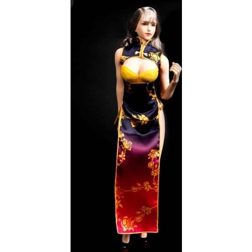1/6 scale female cosplay sexy gorgeous split cheongsam sexy temptation dress 12" female soldier clothes wearing accessories