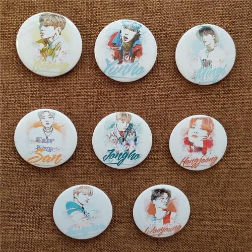1pcs Kpop ATEEZ Cartoon badge YEO SANG brooch ATINY peripheral wholesale hot sale kpop Ateez photo album badge brooch