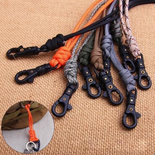 1PC High Strength Polyester Paracord Keychain Parachute Cord Lanyard Triangle Buckle Key Ring Emergency Survival Backpack Access