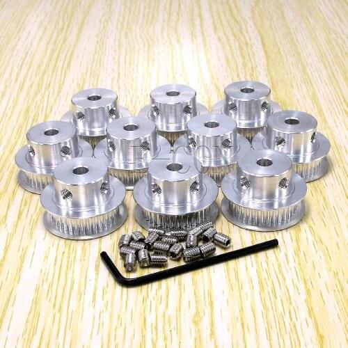 100pcs/lot GT2 Timing Pulley 36 teeth Bore 10mm Alumium for width 6mm belt 3D Printer DIY wholesale