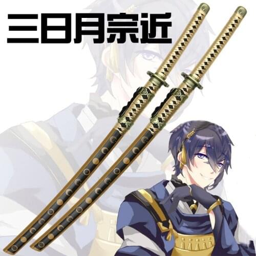 104cm Cosplay Touken Ranbu Mikazuki Munechika Wood Sword Katana Role Playing Mikazuki Munechika Wood Weapon Ninja Knife Prop