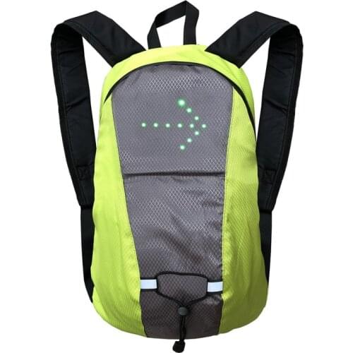 15L LED Wireless Cycling Vest Bike Bag Safety LED Turn Signal Light Vest Bicycle Reflective Warning Vests With Remote Backpack