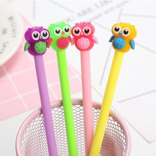 20 PCs Cute Owl Gel Pen South Korea Cartoon Water Pens Student Kawaii School Supplies Pen for Writing
