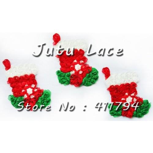 50 / lots 3 '' shabby chiffon flowers ,christmas chiffon trim for headband hair apparel accessories