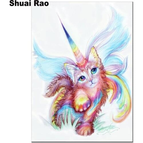 5d diy diamond painting full square pet Cat Unicorn resin round Diamond mosaic diamond embroidery patterns cute kitten