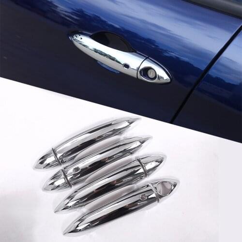 8 Pcs For Alfa Romeo Giulia 2017 4 Door ABS Chrome Exterior Door Handle Cover Trim With Hole