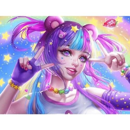 Xaviera 5D Diy Candy Girl Diamond Painting Full Square Drill Cross Stitch Embroidery Mosaic Picture Rhinestone Handmade Artwork