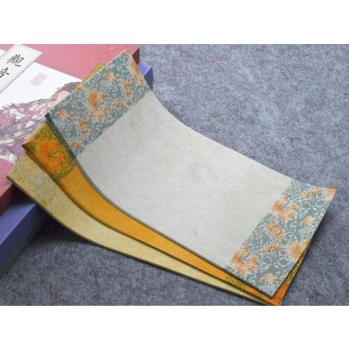 Batik Retro Xuan Paper Thicken Half-Ripe Rice Paper Small Regular Script Brush Calligraphy Practice Paper 15x34cm