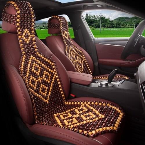 1PCS Summer Cool Car Seat Cover Natural Maple Wood Bead Car Seat Cushion Massage Breathable Environmental Waterproof Seat Mat