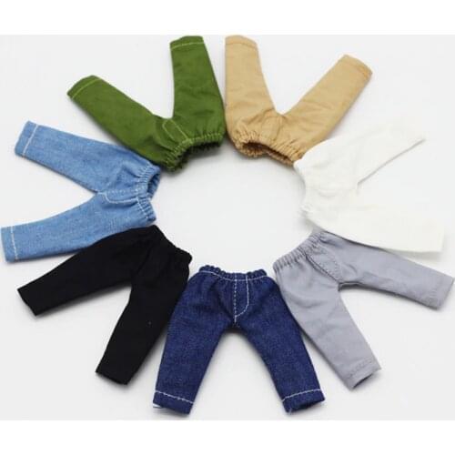 Denim Long Pants Doll Tights Pants Leggings For OB11 1/12 BJD Doll Pants Clothes Doll Accessories