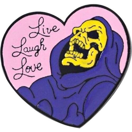 Live Laugh Love Skeletor Enamel Pin