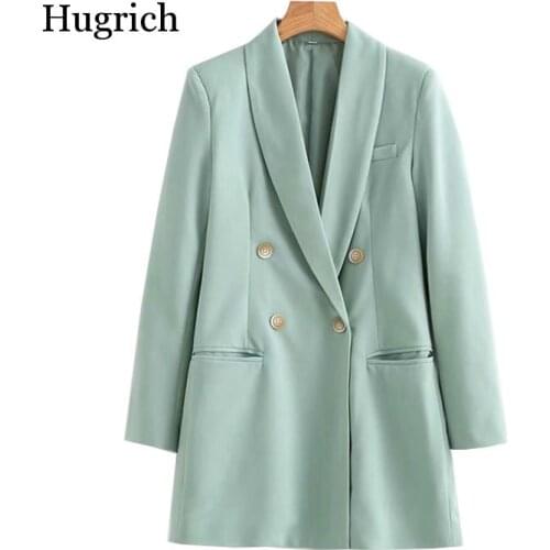 Женские двубортные пиджаки Hugrich China At AliExpress
