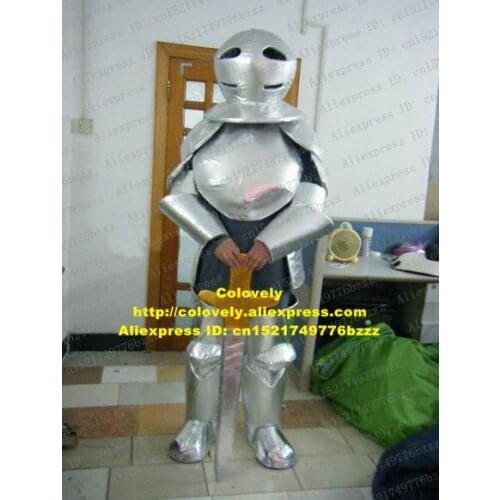 Handsome Robot Automaton Soldier Warrior Fighter Knight Mascot Costume Adult Black Triangular Eyes White Globe Head No.8078