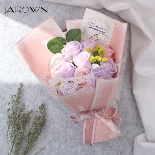 JAROWN Creative Simulation Rose Soap Bouquet Gift Box Birthday Eternal Bouquet Wedding Gift Home Decoration Flower