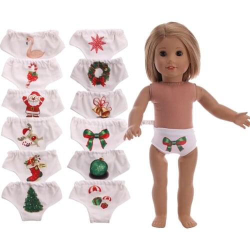 Christmas pattern doll underwear panties Doll Accessories Fit 43 Cm Zaps doll&18 Inch Doll Christmas gif