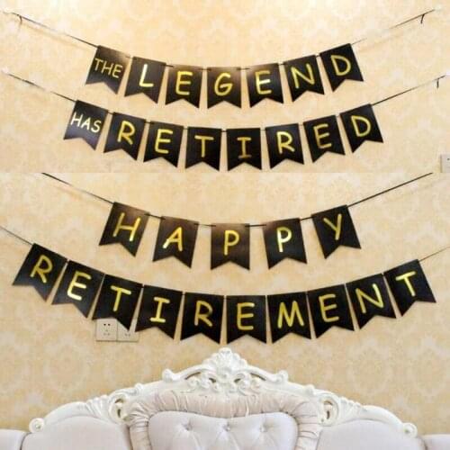 THE LEDEND HAS RETIRED & THE LEDEND HAS RETIRED Bunting Banner Letter Hanging Garlands Pastel String Flag Retirement Party Decor