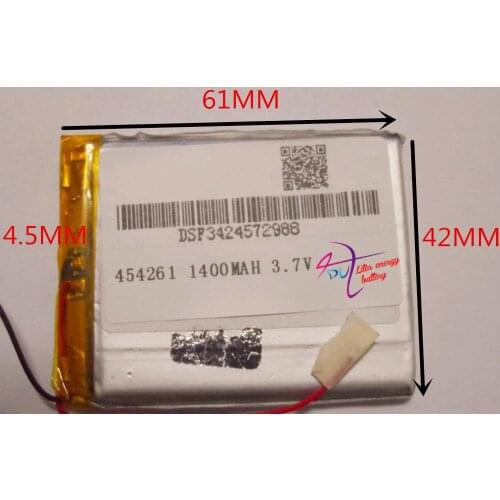 Best battery brand Size 454261 3.7V 1400mah tablet battery with Protection Board For MP4 GPS Digital Product Free S