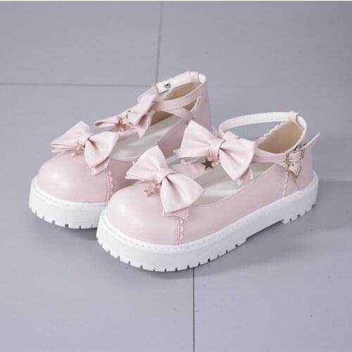 Sweet Girls Female Kawaii Star Buckle Japanese Student Cute Anime Lolita Shoes Woman Harujuku Cosplay Gothic Feminine Platform