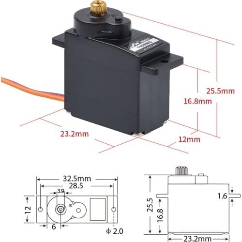JX PDI-1109MG 1109MG 9g Metal Gear Core Motor Micro Digital Mini Servo 2.5KG for RC Airplane 1/18 RC Baja RC Car DIY Parts