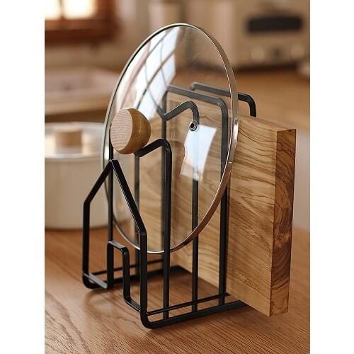 Multi Layer Rack Shelf Stand Space Saving Rustproof Cutting Board Practical Kitchen Organizer Pot Lid Holder Iron Art Home