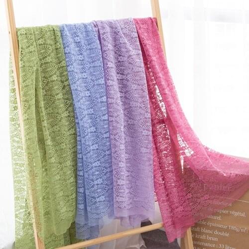 Fashionable Green Woman Jacquard Fabric Purple Polyester Lace Fabric For Sewing Dress 45*150cm TJ1227