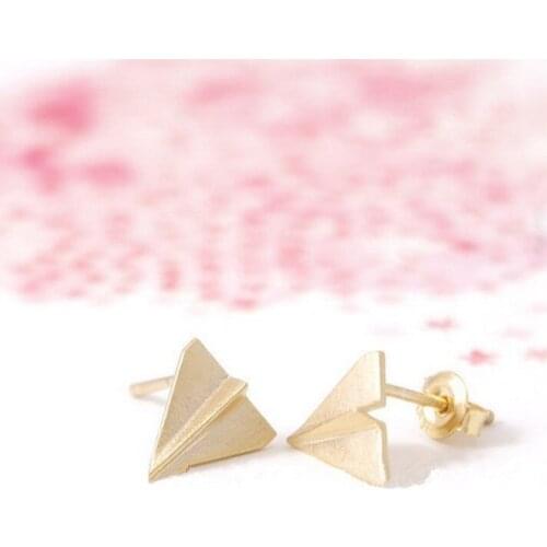 Fashion Paper Airplane Stud Earrings for women Cartoon Ear Studs