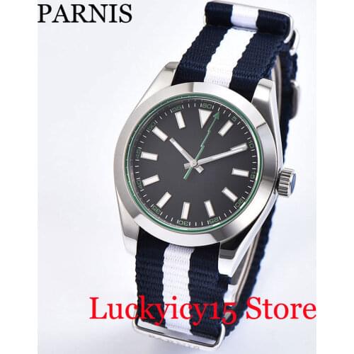 Fashional Simple Nologo Dial Luminous Marks Nylon Strap 40mm Polished Case Flash Hand
