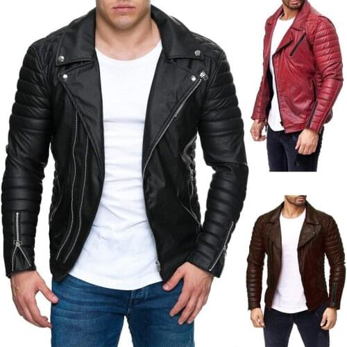 2020 Autumn Winter New Style Europe America Men Parka Locomotive Leather Jacket Youth Coat Long Sleeves Versatile New