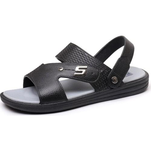 Fashion Trend New Mens Sandals and Slippers Two Wear Men All-match Non-slip Business Casual Beach Sandals Man Footwear
