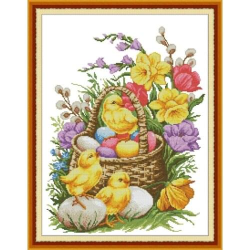 Joy Sunday Cross Stitch Kit Canvas Printing DIY DMC Cross Stitch Unframed Flower & Brid Set Embroidery Needlework for Home Decor