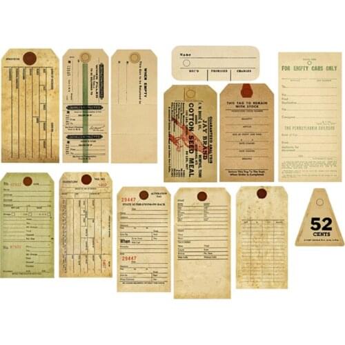 13Pcs Paper Writeable Stickers Scrapbooking DIY Card Making Journal Cover Retro Decoration Suppliers