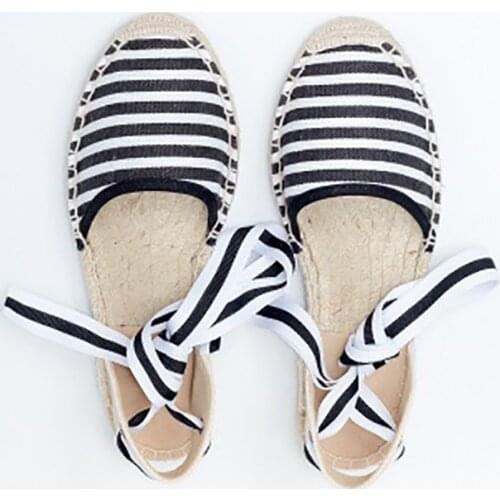 VOGELLIA Hot Espadrilles Women 2018 Summer Spring Fashion Women Flats Ankle Lace Up Shoes Woman Slingback Ballerina Flat Shoes