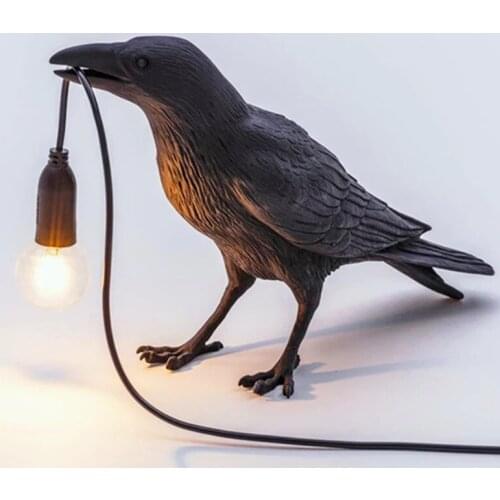 Lucky Bird Resin Table Lamps Nordic Simple LED Wall Lamp Creative Bedside Night Light Animal Bird Desk Living Room Bedroom Decor