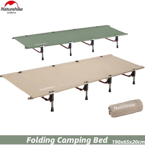 Naturehike New Ultralight Strong Foldable Camping Cot High Low Both Use Outdoor Camp Folding Bed Nap Bed Folding Tent Bed 2.6kg