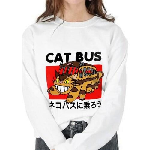 SUNOWE Japanese Anime My Neighbor Totoro Printed Sweatshirt Kawaii Cartoon Pullover Cotton Long Sleeve Hooded