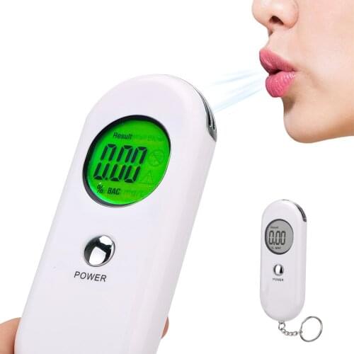 Alcohol Breath Tester Detector Test Breathalyzer Analyzer Portable With Car Keychain Backlight LCD Screen Breathalyser Device