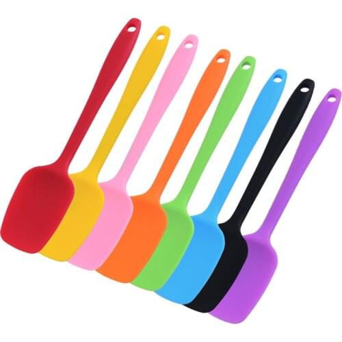 Universal Heat Resistant Integrate Handle Silicone Spoon Scraper Spatula Ice Cream Butter Cake Kitchen Home Cooking Tool Utensil