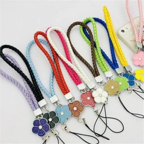 UVR Mobile Phone Straps Rope Clover Flower Short Hand Rope Squishy For Key Lanyard Neck Lanyard Neckband anti-stress