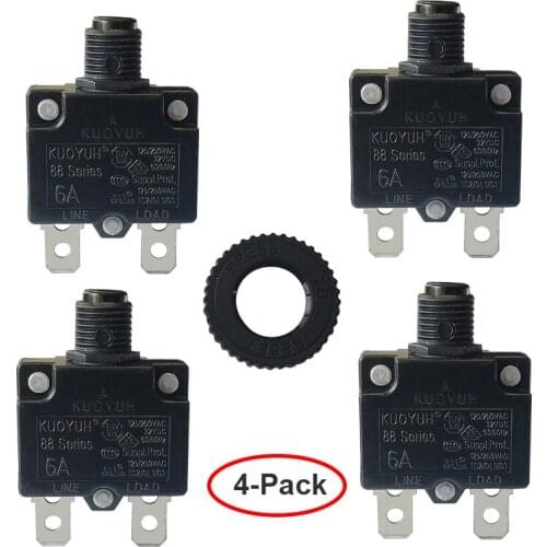 4 sets Kuoyuh 88 series5A plastic nut resettable thermal motor protection circuit breaker