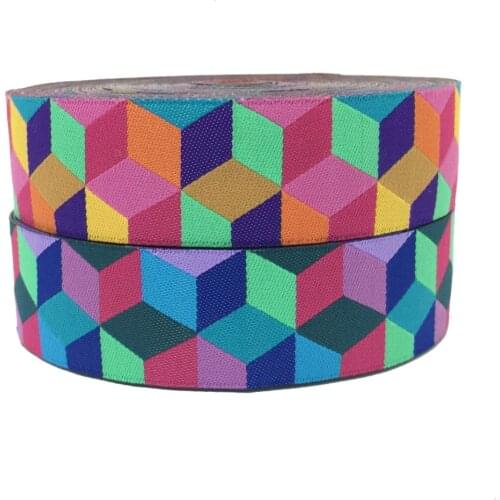 ZERZEEMOOY 1" 25MM 5YARD 2017 NEW Colour Mosaic Woven Jacquard Ribbon KTZD2017032605