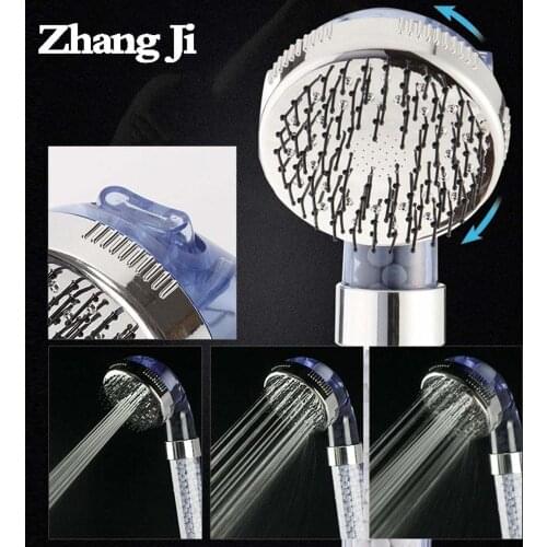 Zhang Ji Bathroom Handhold SPA Shower Head Comb Design Multi-Functional ABS Showerhead 3 Modes Pressurized Shower Head