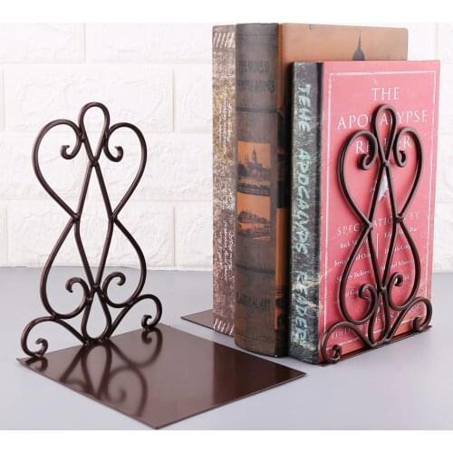 1 Pair Portable Metal Bookends Book Stand Holder Desktop Rack Shelf For Home Office Supplies #326
