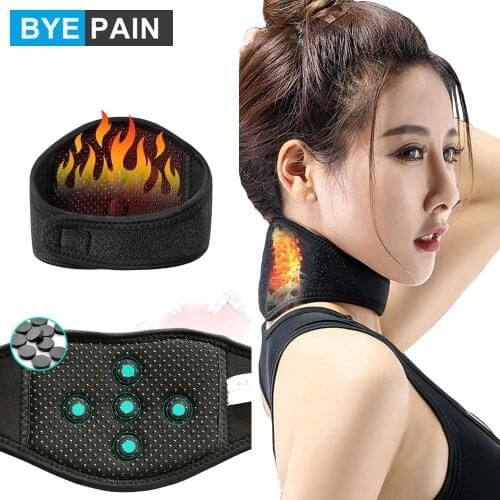 1Pcs BYEPAIN Tourmaline Magnetic Therapy Neck Massager Spontaneous Heating Belt Cervical Vertebra Protection Neck Massager
