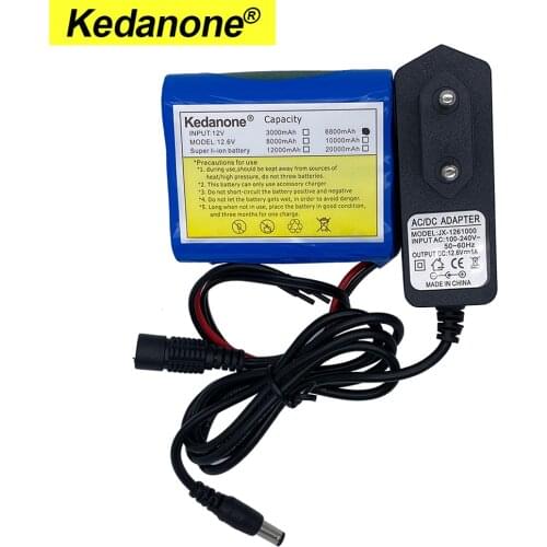 12V 6800mah battery 18650 Li-ion 6.8 Ah Rechargeable batteries with BMS Lithium Battery packs Protection Board +12.6V Charger