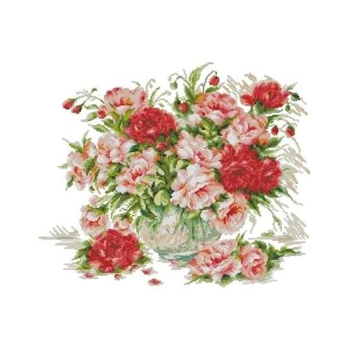 14/16/18/27/28 Needlework,DIY Cross Stitch,Sets For Embroidery kits, ,Luca-S B2288 pink bottle flower Luca-S B2288 6th