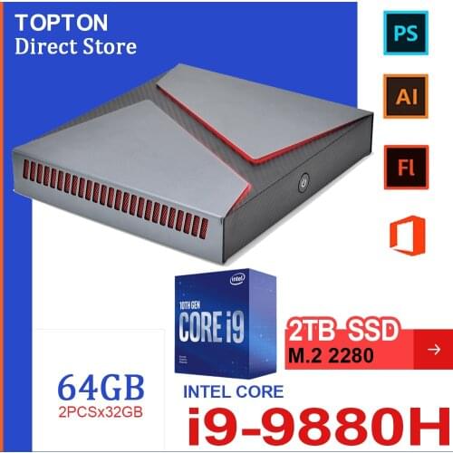 2021 New Arrival Gaming Mini PC Intel Core i9 9980HK 9880H Win10 GTX 1650 GDDR5 4K HTPC Computer Mini Pc HDMI DP WiFi USB USB-C