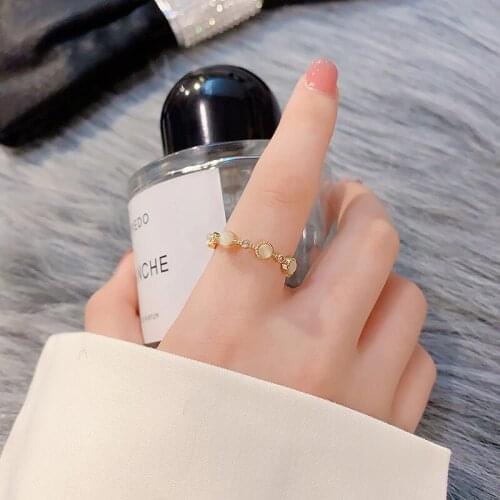 2021 South Korea New Fashion Open Ring Women Light Luxury Fashion Trend Simple Small Circle Index Finger Ring Jewelry Gifts