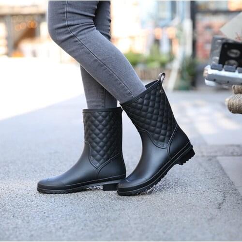 2019 Women Boots Rain Italianate Rubber Rainboots Galosh Rain Boots Women Water Bot Short Tube Galoshes Zapatos De Mujer Boots99