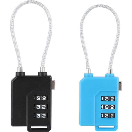 3-Digit Password TSA Steel Wire Lock Customs Code Lock for Travel Suitcase Luggage